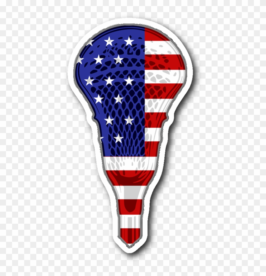 Lacrosse Usa Flag Sticker For Car Bumper, Gifts For Clipart