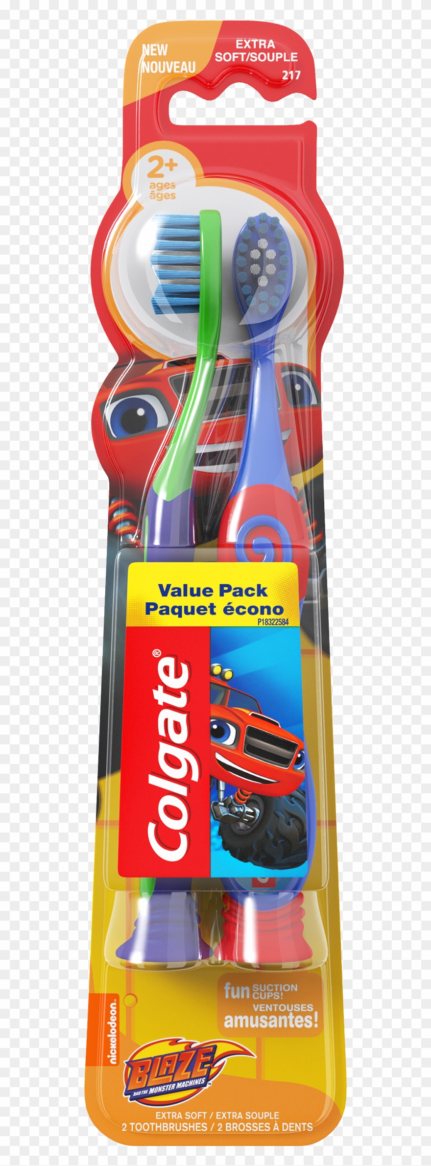 Colgate Kids Soft Toothbrush With Suction Cup, Blaze Clipart