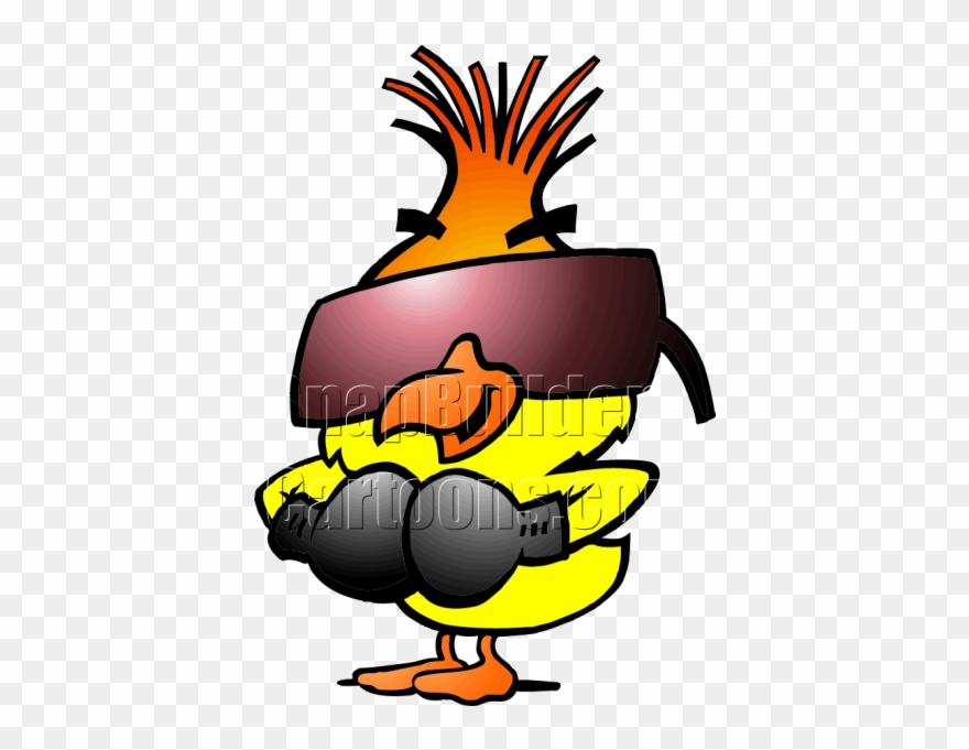 Chicken Sunglasses Boxing Mascot Logo Clipart
