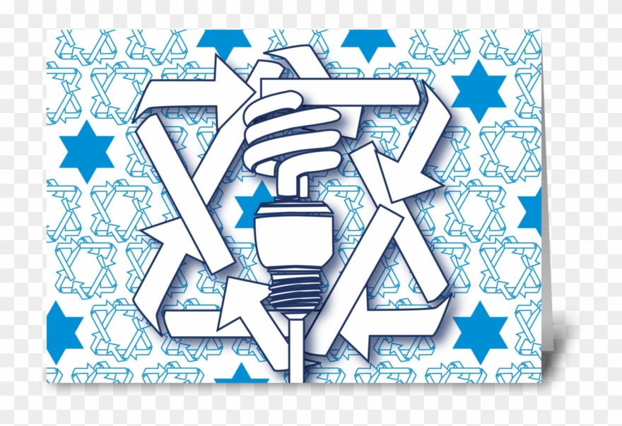 Happy Hanukkah Recycle Greeting Card Clipart