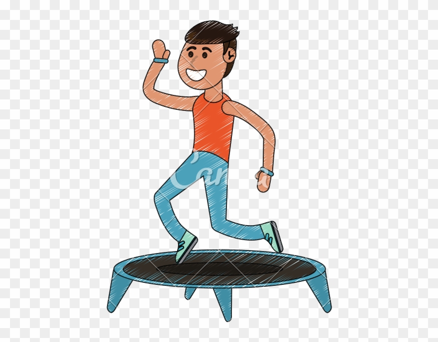 Man Jumping On Cartoon Clipart