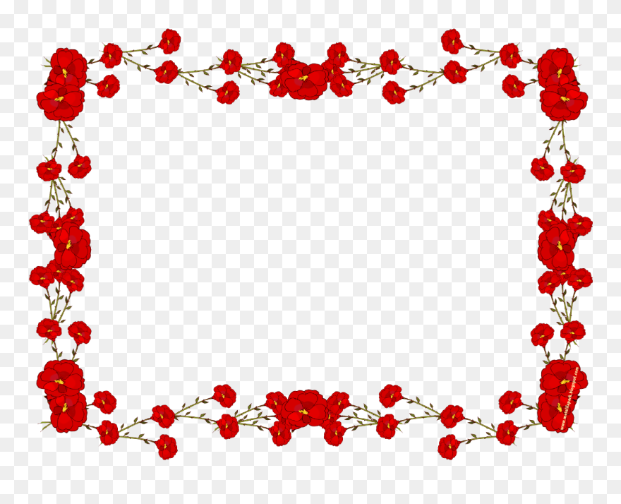 Red Flower Frame Transparent Clipart