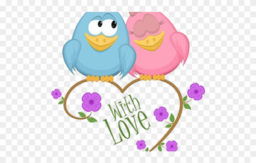 Love Birds Clipart Purple - Png Download