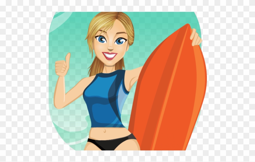 Surfer Clipart Female Surfer - Png Download