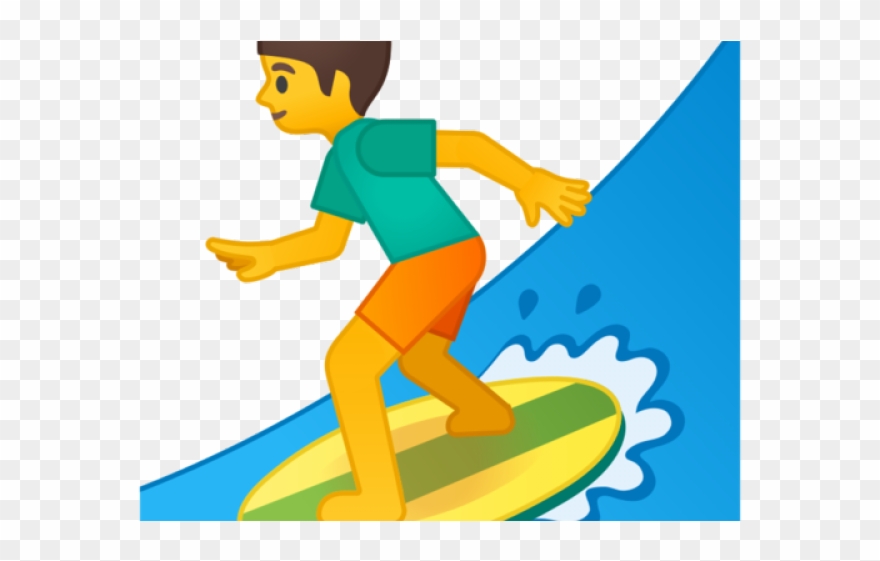 Hand Emoji Clipart Surfer - Png Download