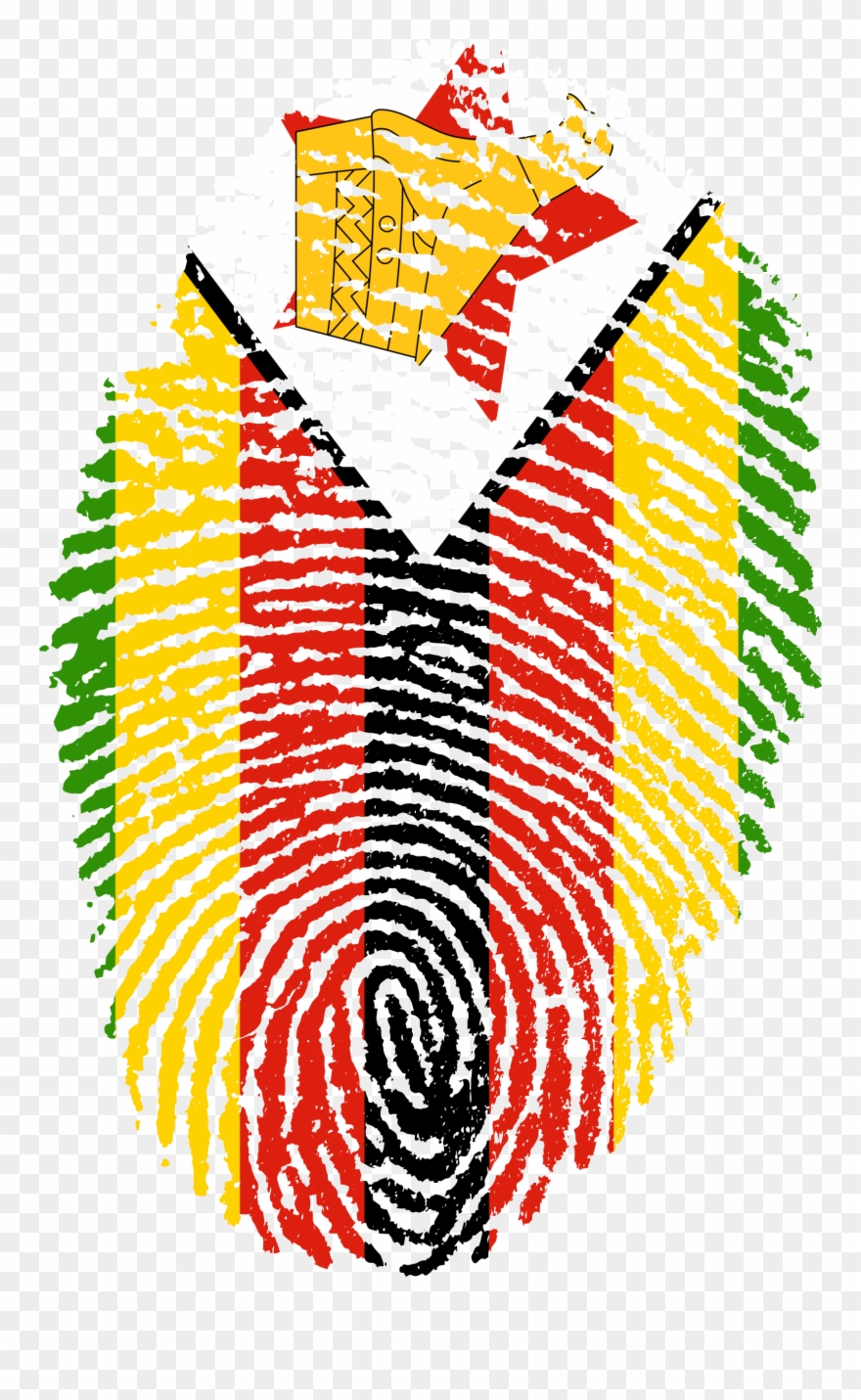 Zimbabwe Flag Fingerprint Country 654171 Clipart