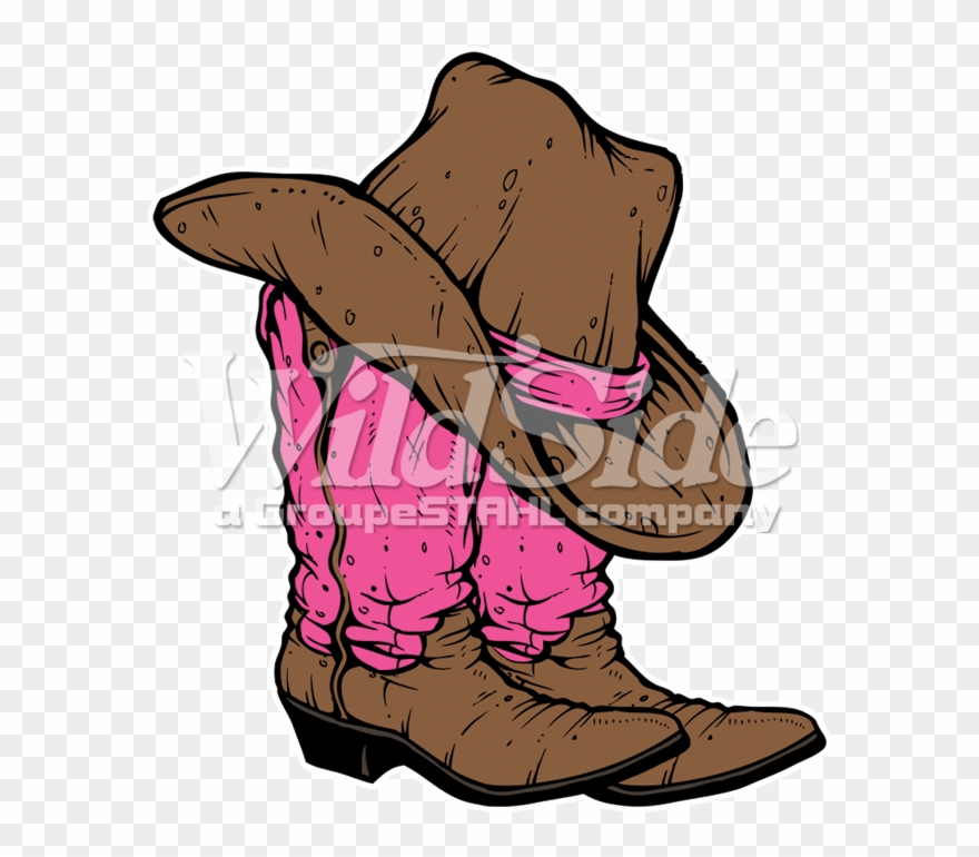 Pink Cowboy Boots & Hat Clipart