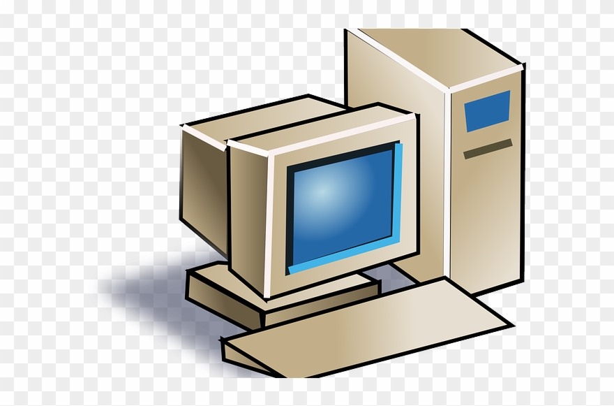 Dated Desktop Computer Graphic Clipart