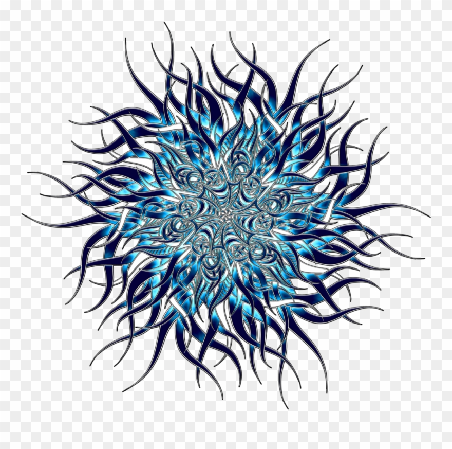 Started Sketching A Twisty, Curly 6 Spoked Mandala Clipart