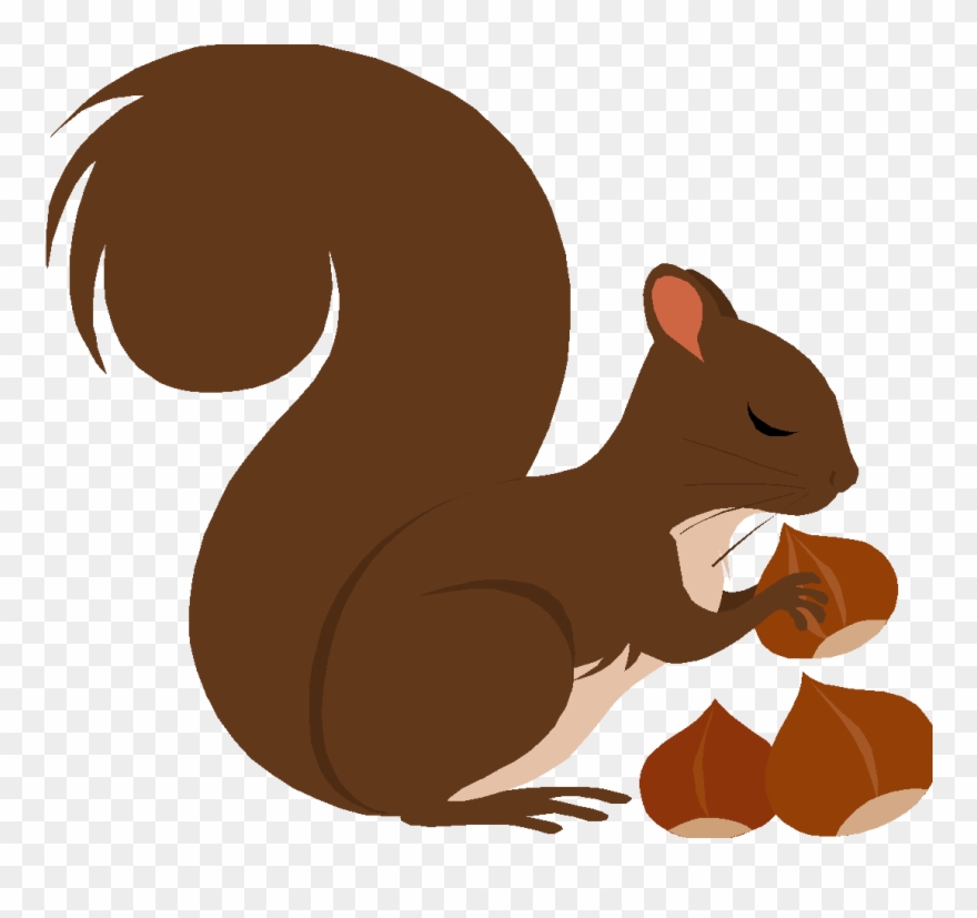 Red Squirrel Clipart Nut Clipart - Png Download
