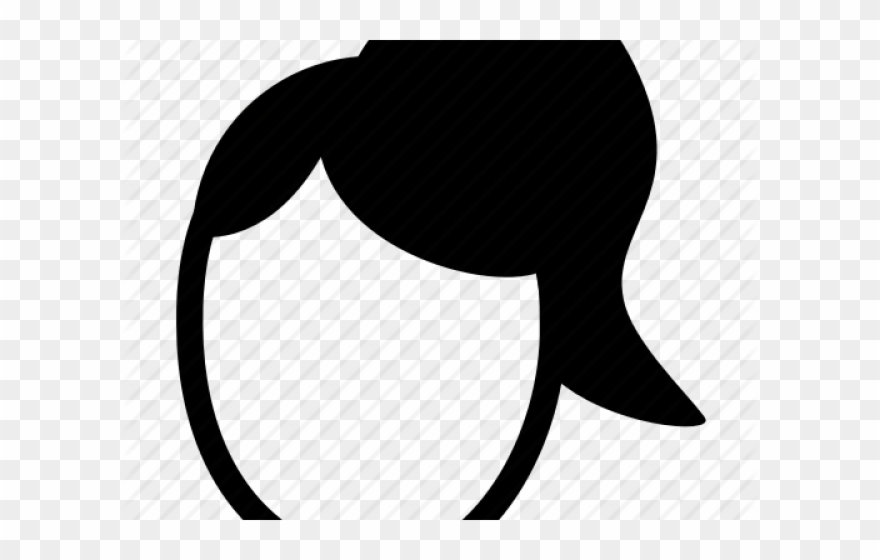 Ponytail Clipart Female Silhouette - Png Download