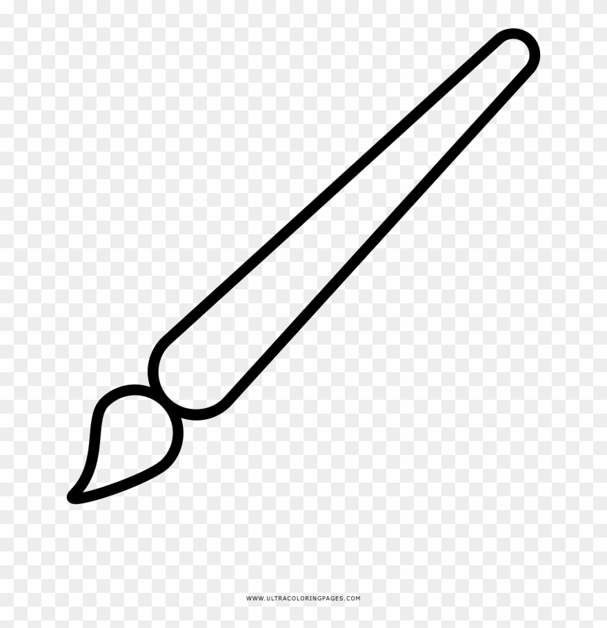 Paint Brush Coloring Page Clipart