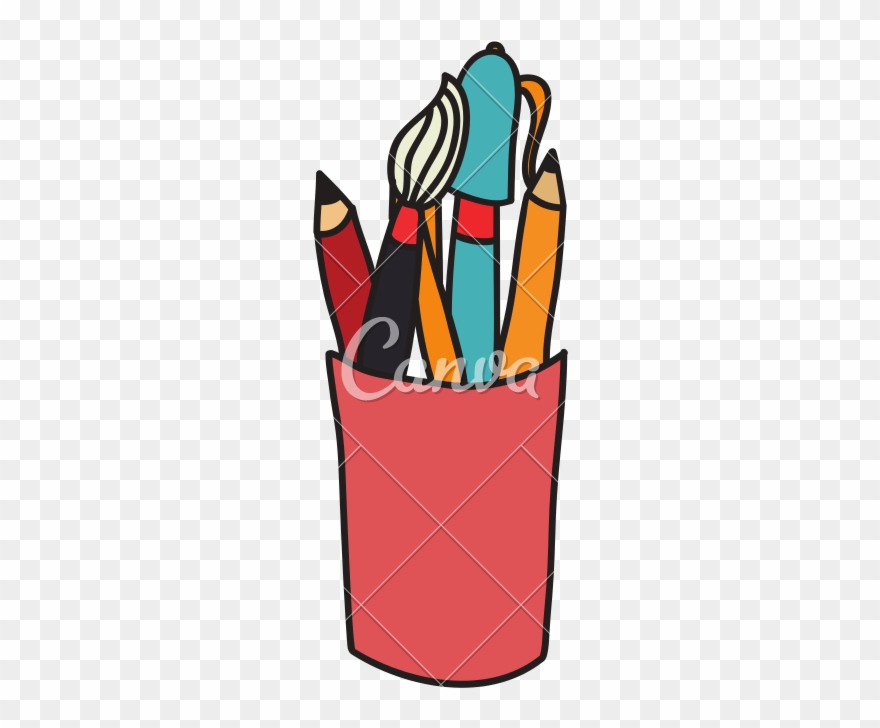 Paint Brush And Pencil Clipart