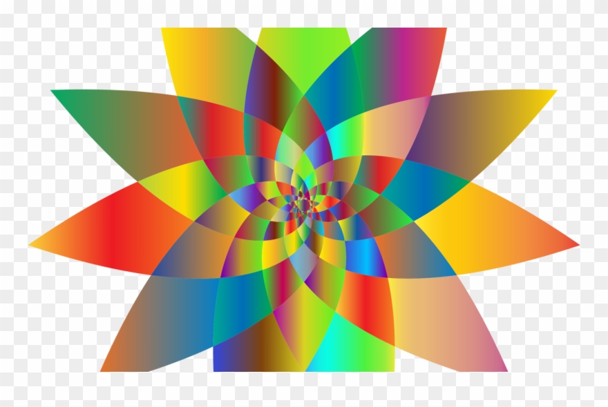 Clipart Prismatic Abstract Flower Line Art - Png Download