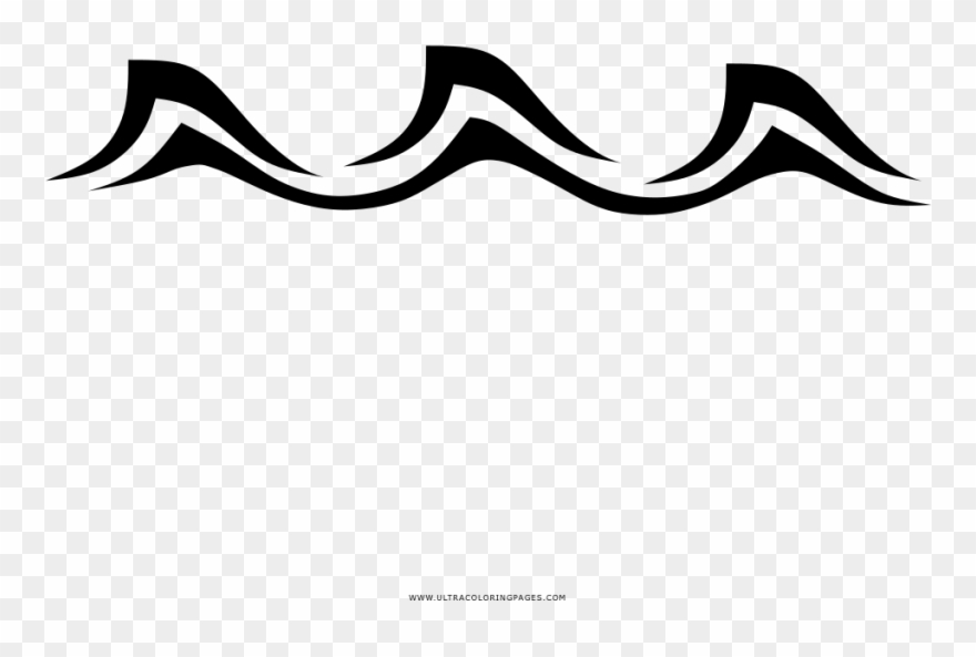 Sea Waves Coloring Page Clipart