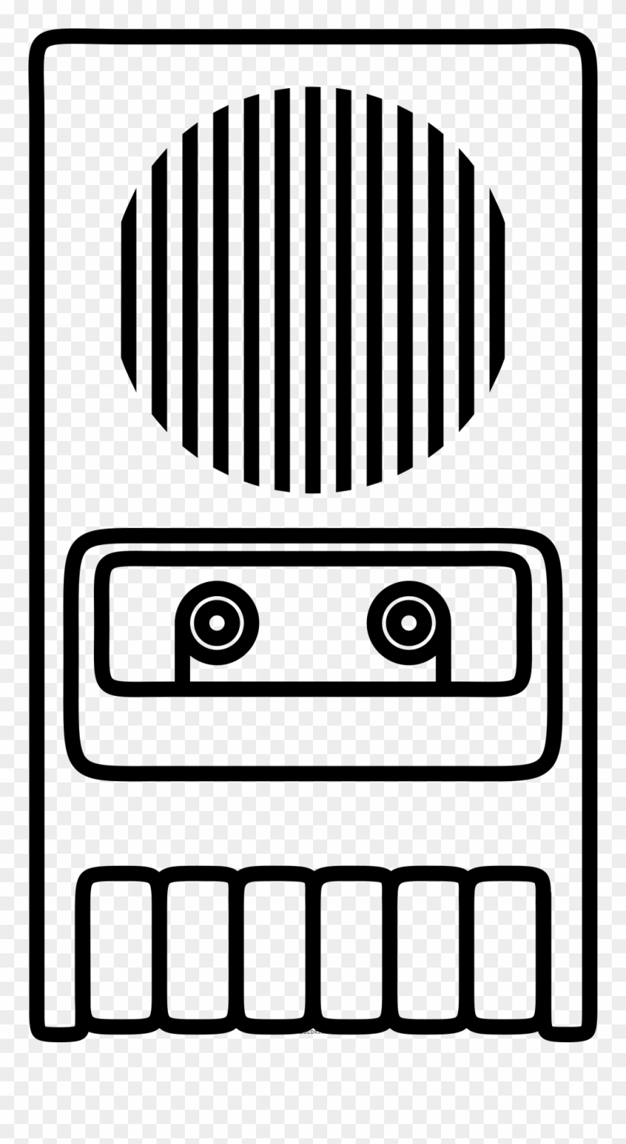 Tape Recorder Coloring Page Clipart