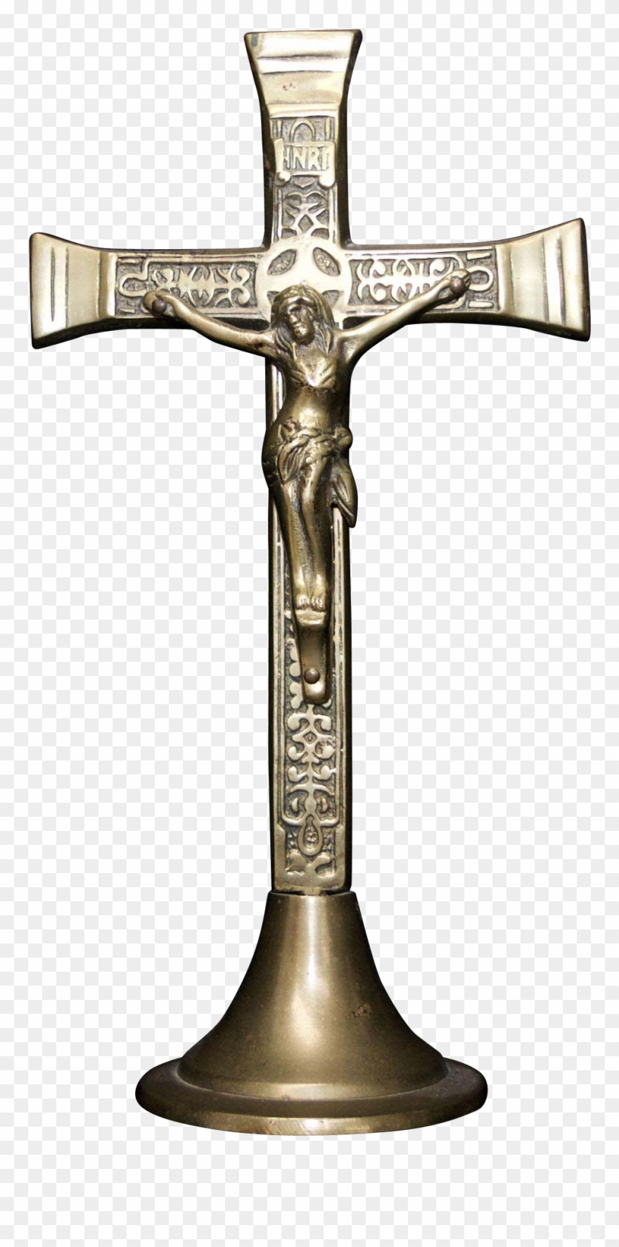 Of Nazareth Gold Brass Metal Religious Crucifix Clipart