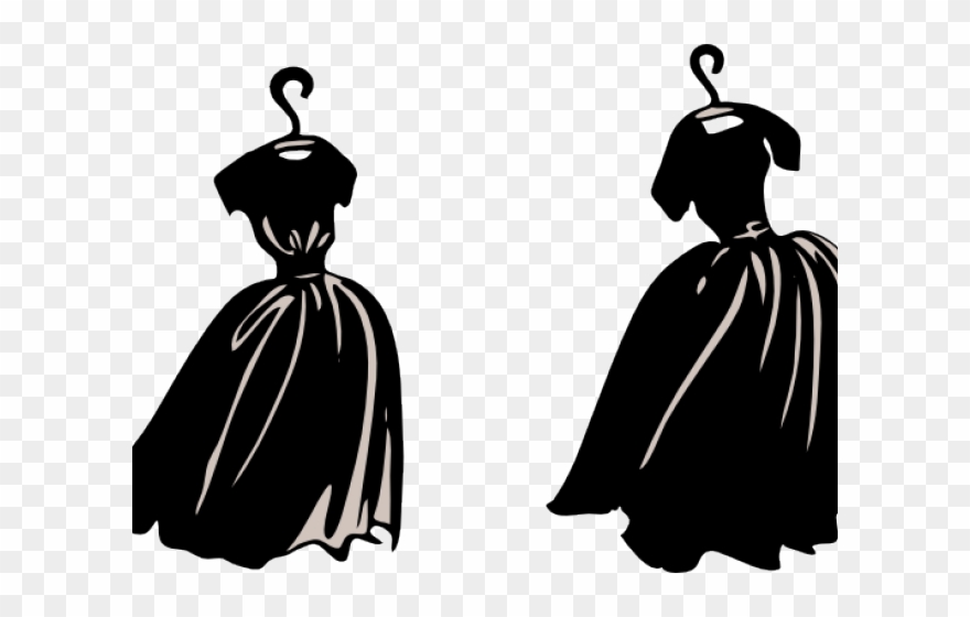 Black Dress Clipart Cloth Design - Png Download