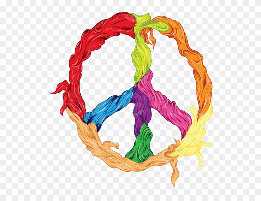 Peace Sign In Color Clipart