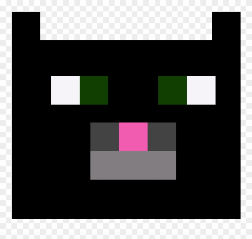 Minecraft Tuxedo Cat Face Clipart