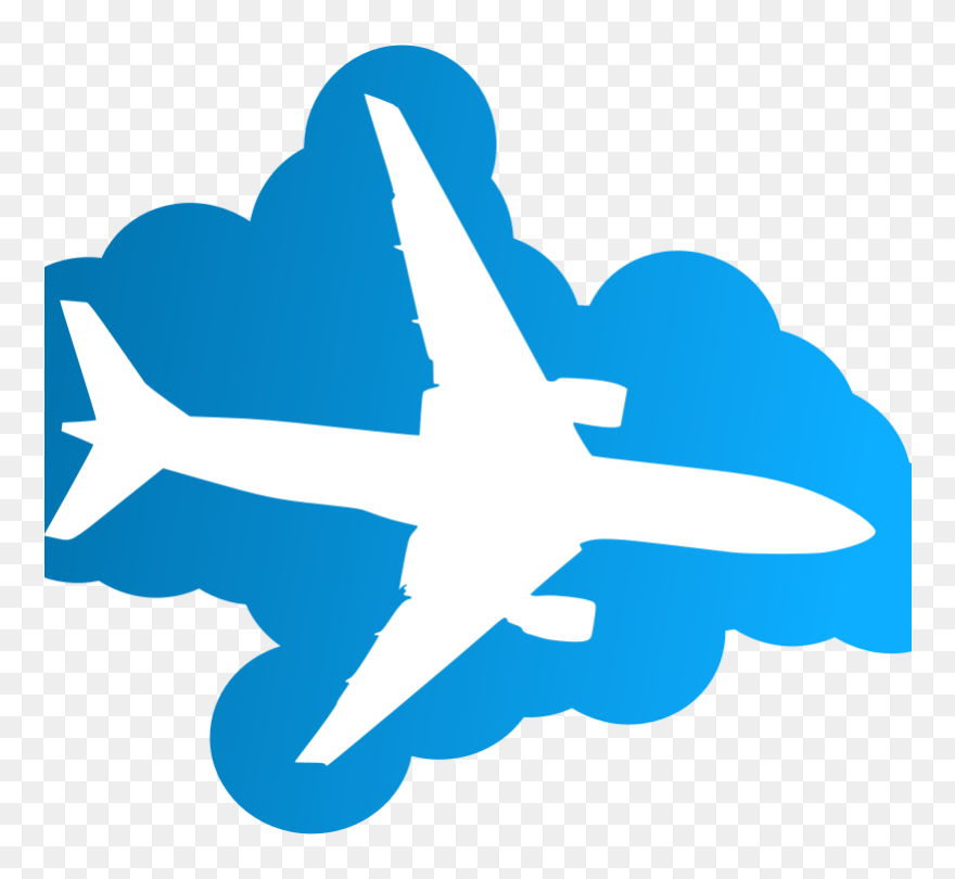 Plane Silhouet In The Sky Clipart
