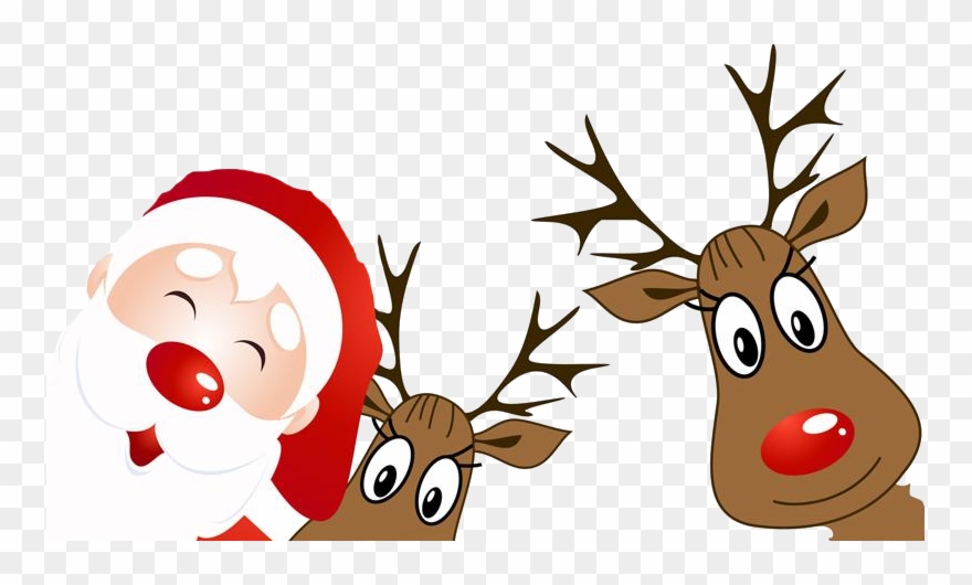 Santa And Reindeer Clipart