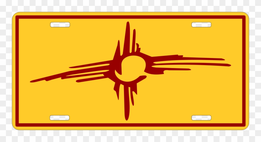 Stylized Zia License Plate Clipart