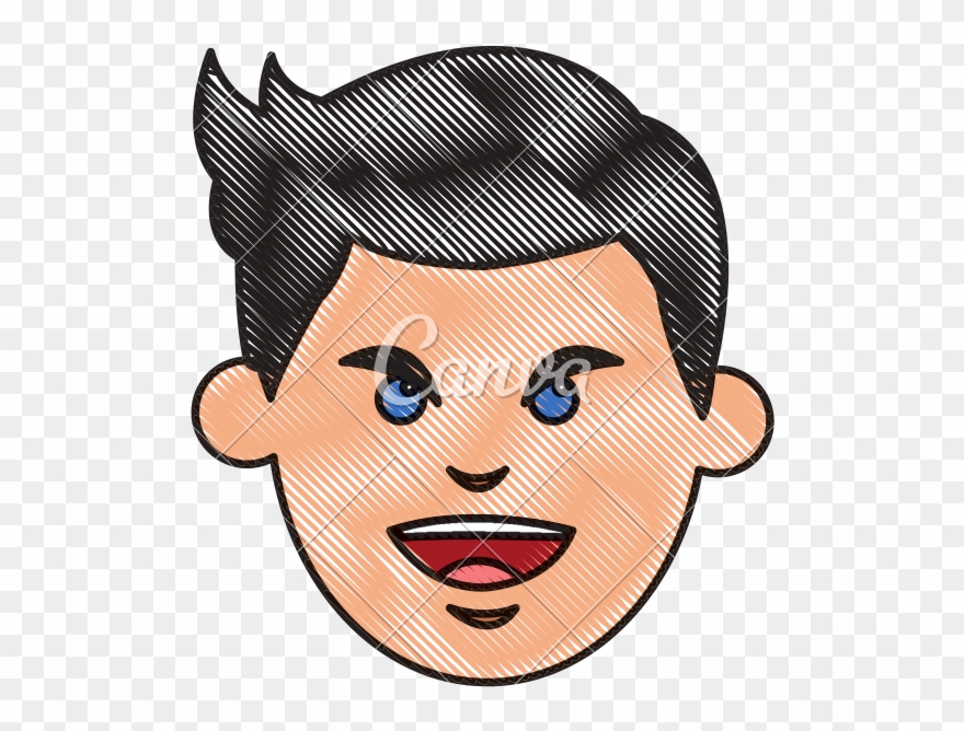 Man Black Hair Blue Clipart