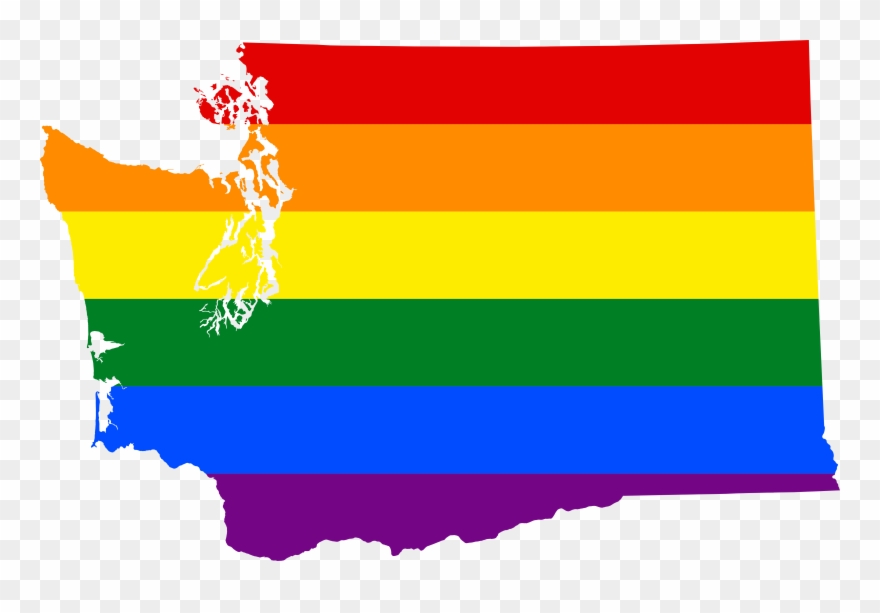 Lgbt Flag Map Of Washington Clipart