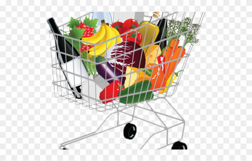 Basket Clipart Grocery Shopping - Png Download