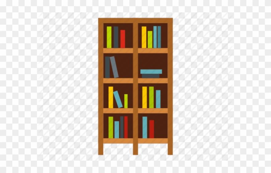 Bookcase Clipart Row Book - Png Download