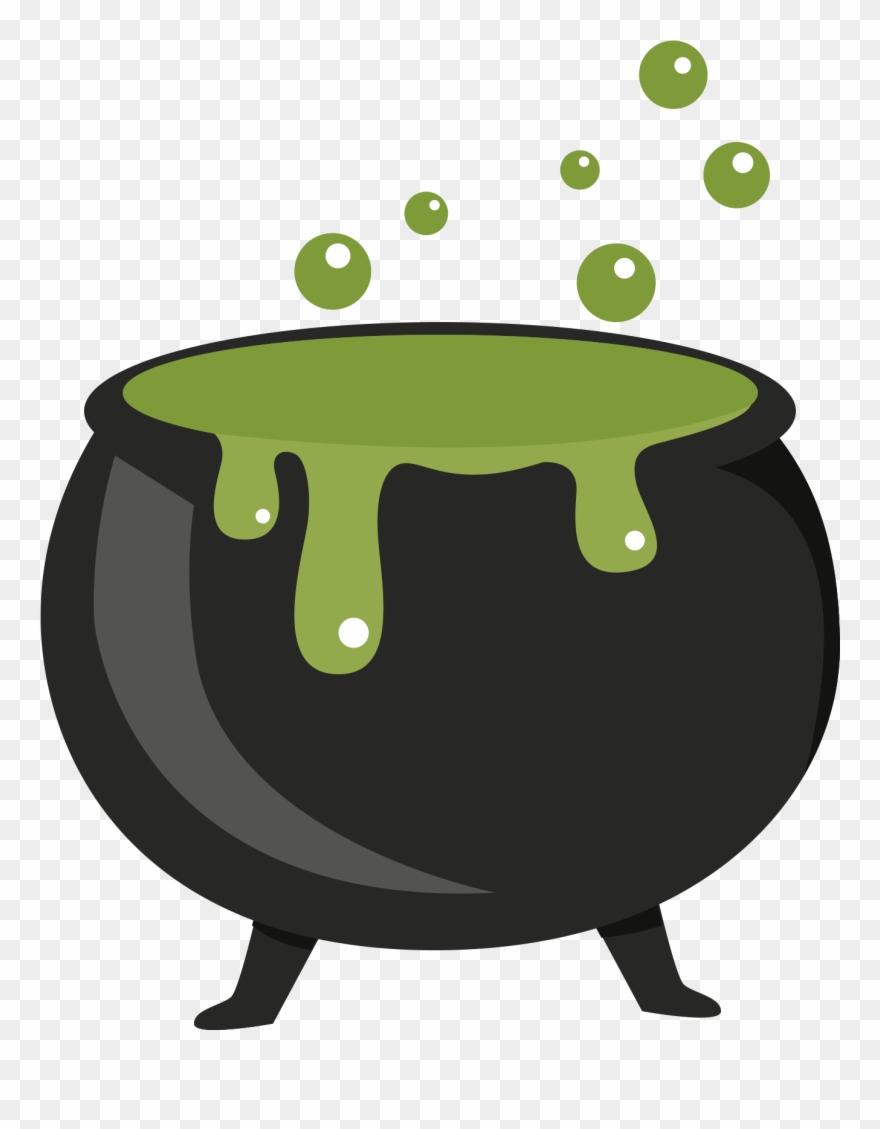 万圣节绿色毒油锅装饰 Clipart