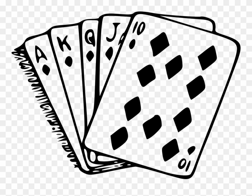 Cards Diamond Diamonds - Poker Cards Black And White Clipart