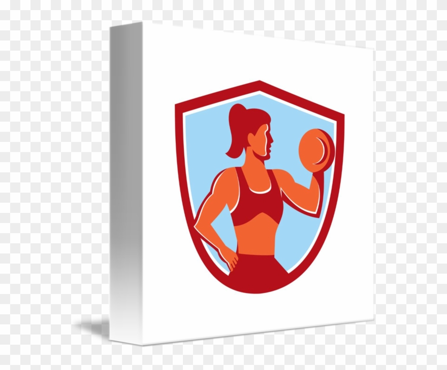 Female Lifting Shield Retro By Aloysius Patrimonio - Olympic Weightlifting Clipart