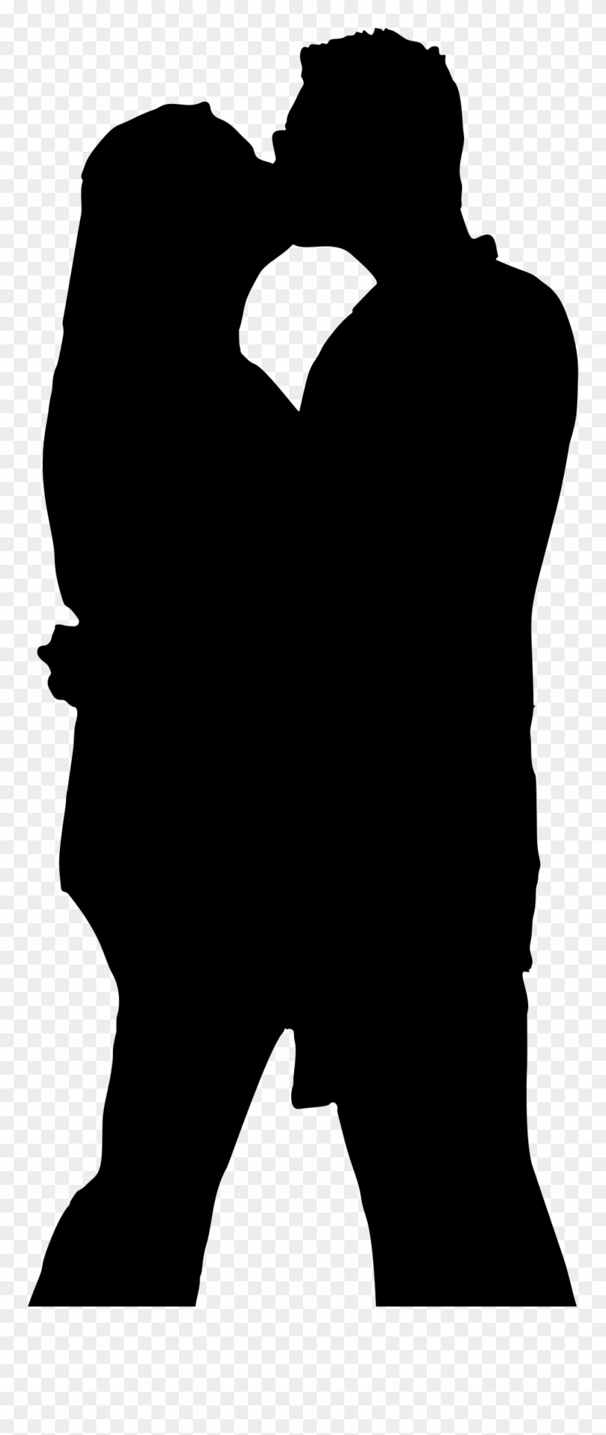 Big Image - Couple Silhouette Hugging Clip Art - Png Download