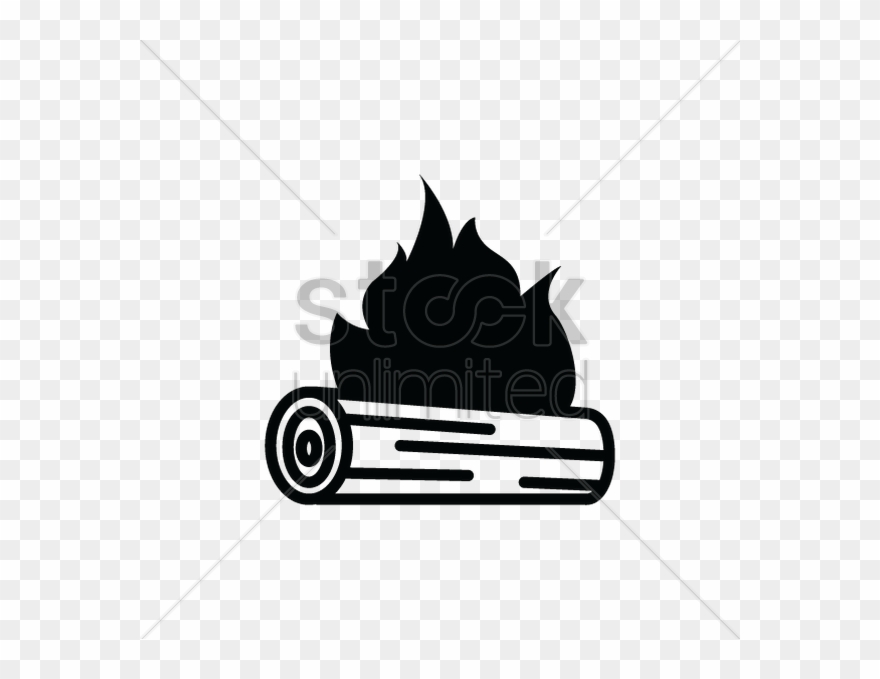 Free Download Log Fire Silhouette Clipart Fire Clip - Log On Fire Drawing - Png Download