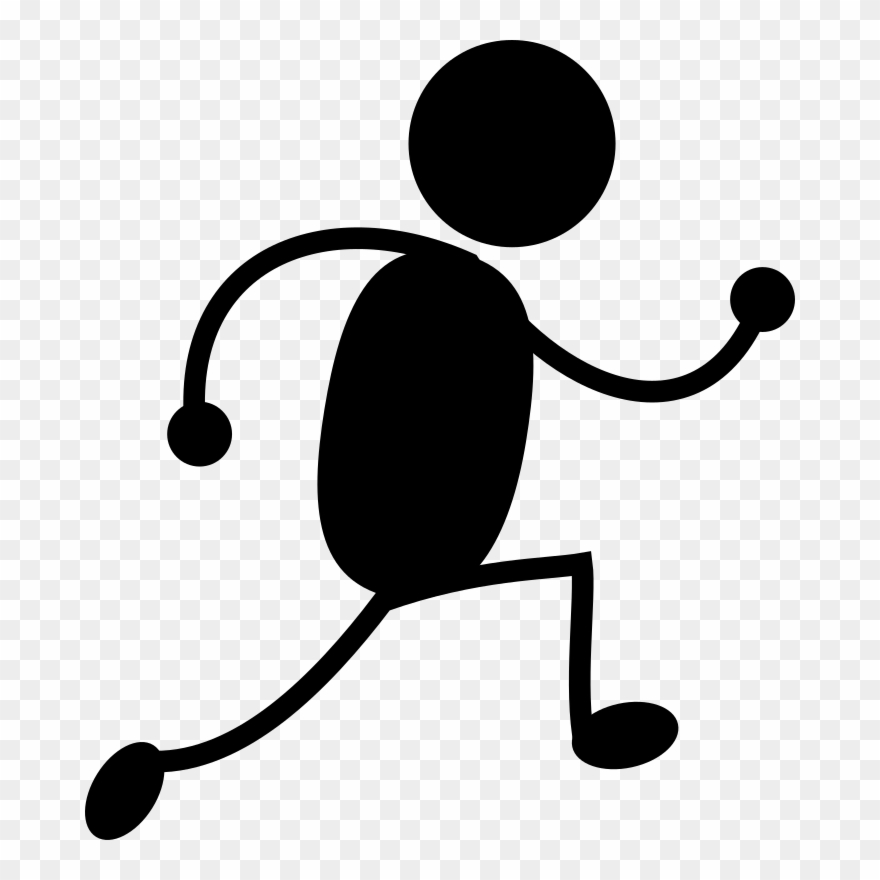 Silhouette, Outline And Line Art Image Creator - Running Stick Man Clipart