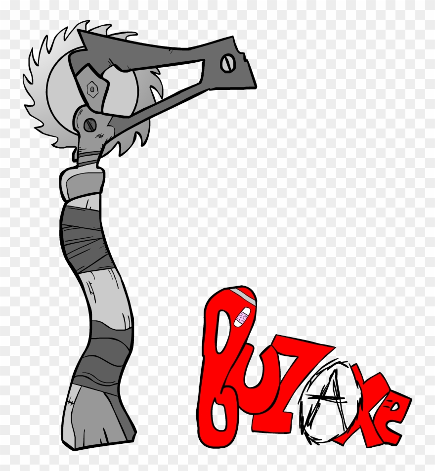 Buzaxe Without Color By - Digital Art Clipart