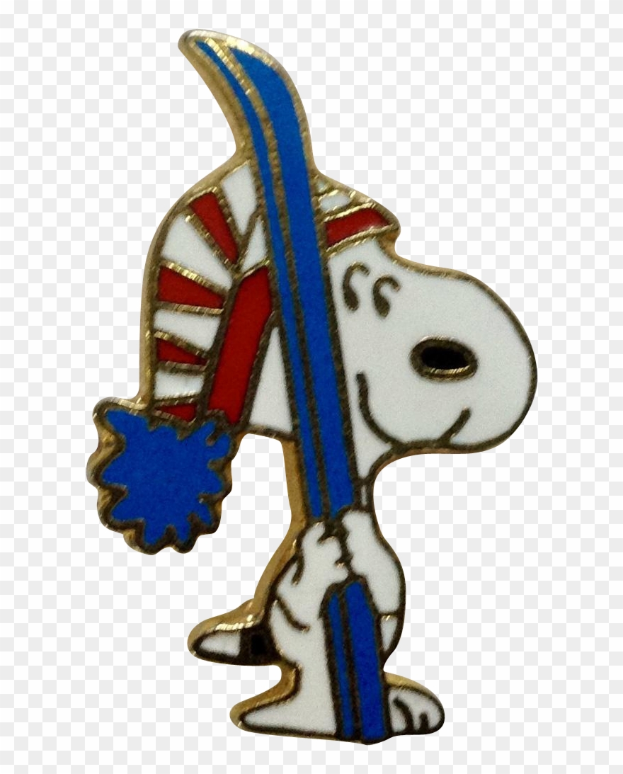 Iconic Snoopy Holding His Skies Getting Ready For Snow - Cartoon Clipart