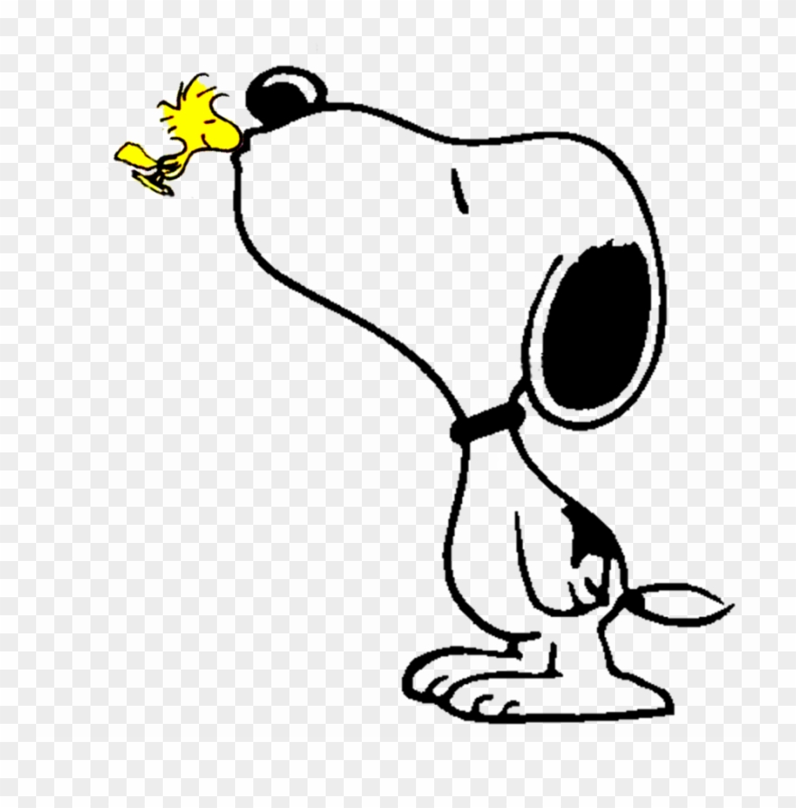 Snoopy Clipart Sad - Snoopy Woodstock Kiss - Png Download