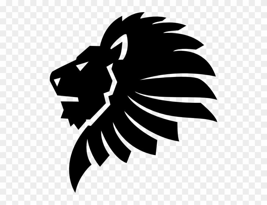 Black Lion Head Clip Art - Lion Head Silhouette Png Transparent Png