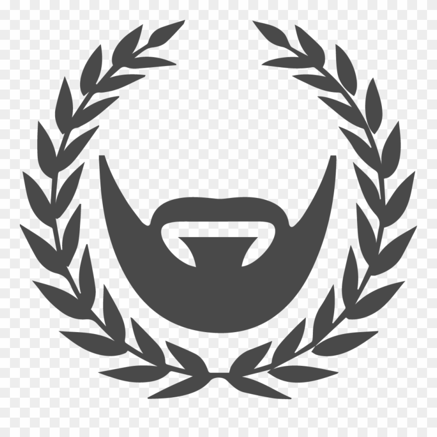 Beard Clipart Grey - Laurel Wreath Vector Psd - Png Download