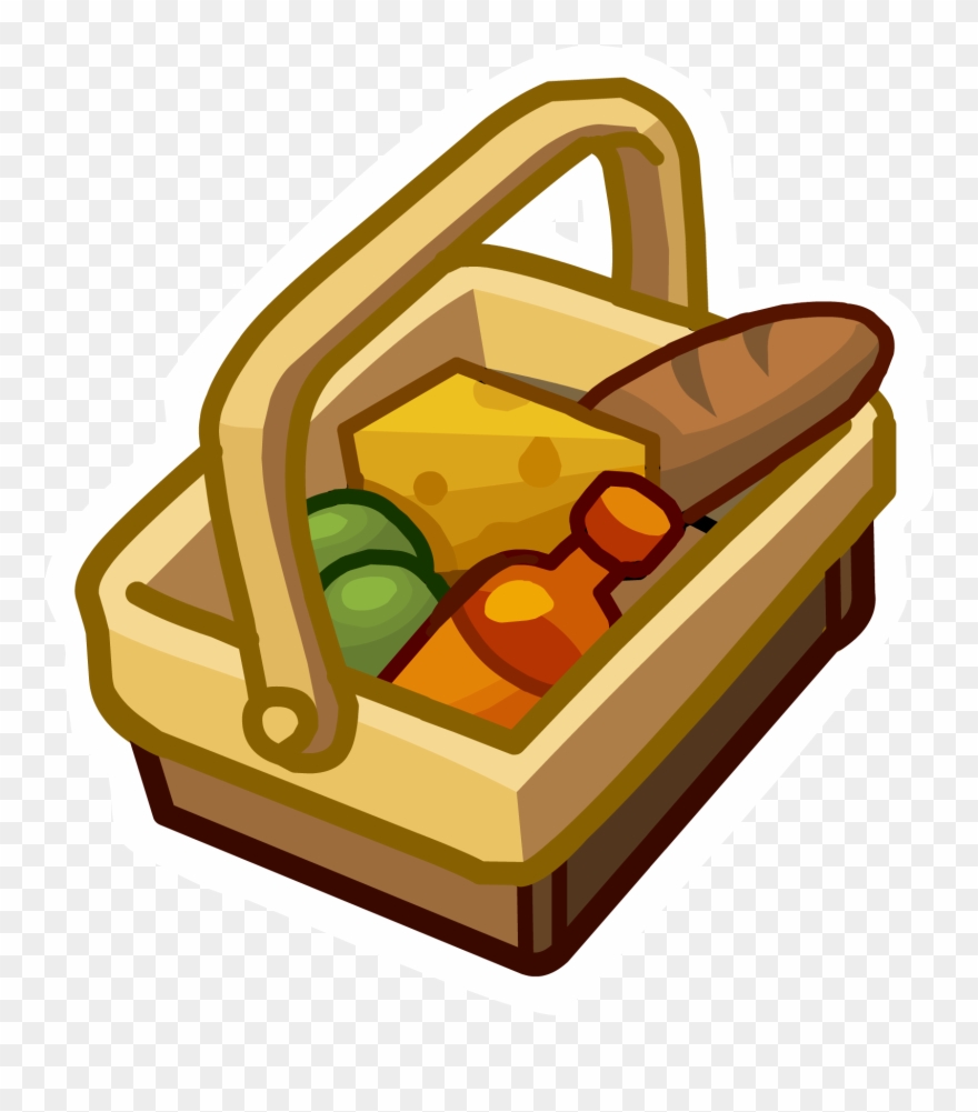 Club Penguin Pin Bundle Image - Food In A Picnic Basket Clipart - Png Download