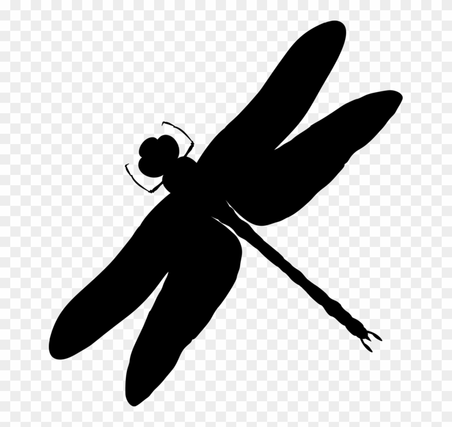 Silhouette Insect Dragonfly Black Animal - Dragonfly Silhouette Clipart