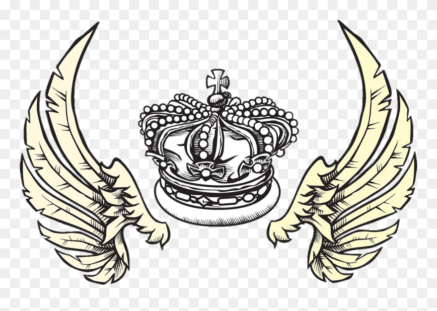 Medium Image - Tatuagem Coroa Com Asas Clipart