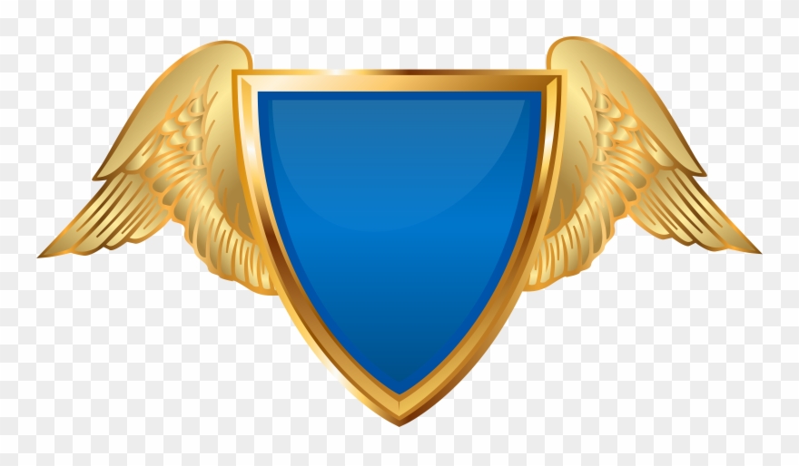 Gold Shield With Wings Png Clipart