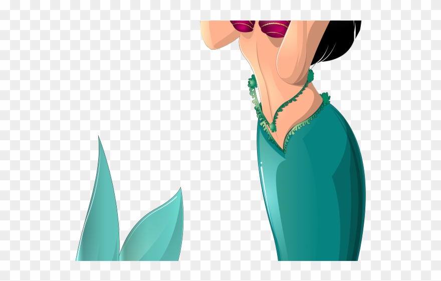 Realistic Clipart Mermaid - Cartoon Black Mermaid - Png Download
