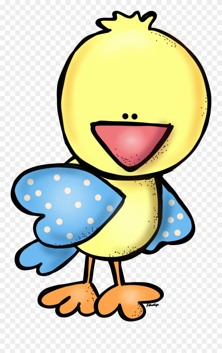 Yellow Bird With Blue Wings - Bird Clipart Melonheadz - Png Download