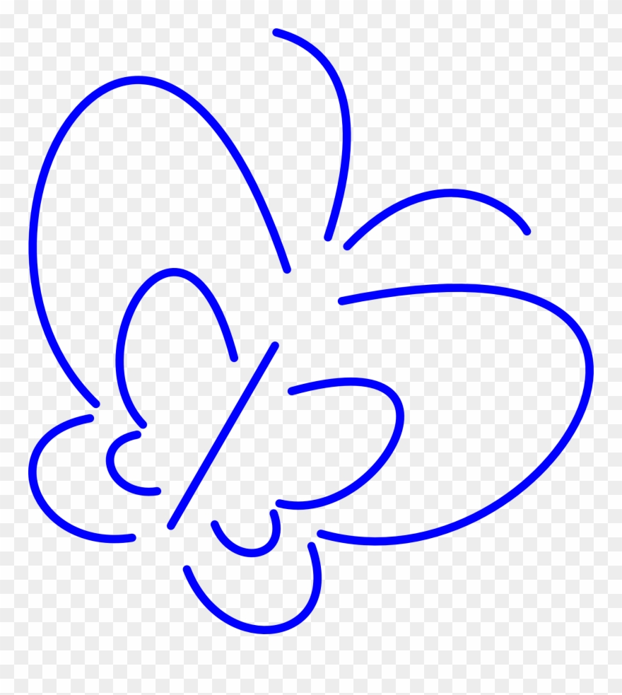 Simple Wings Clipart - Orange Outline A Butterfly - Png Download