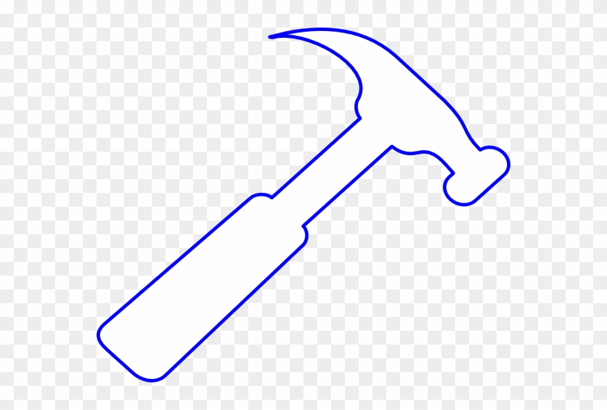Blue Outline Hammer Svg Clip Arts 600 X 515 Px - Png Download